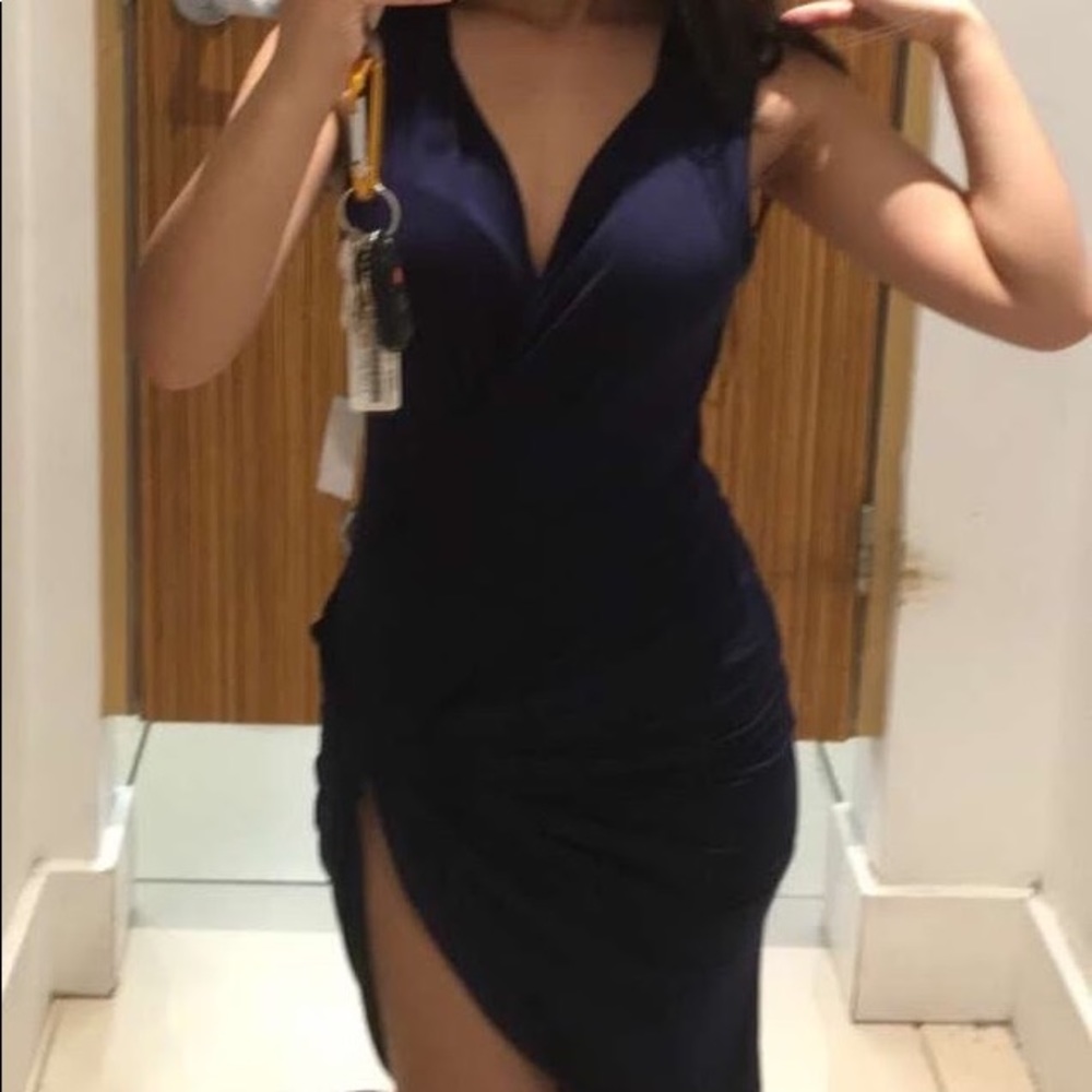 Navy Split Dress
